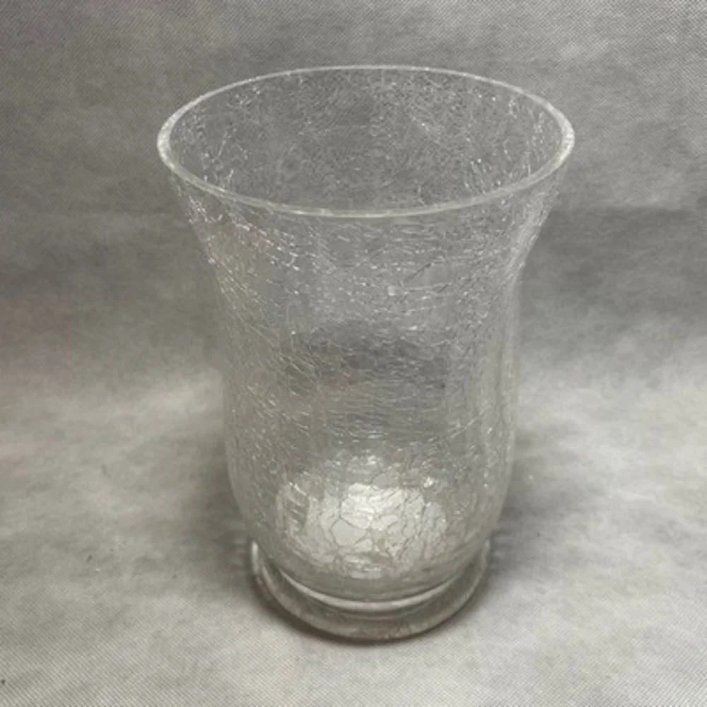 Cracked Glass Hurricane Lamp Vase 8